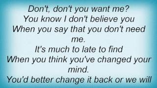 Alcazar - Don't You Want Me Lyrics