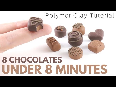 8 Ways to Sculpt Miniature Chocolates Under 8 Minutes│Polymer Clay Tutorial