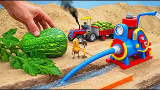 DIY Mini Tractor Water Pump 💧 Growing Giant Cucumbers | HP Mini