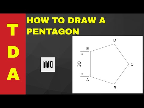 How to draw a pentagon - Engineering drawing - Technical drawing