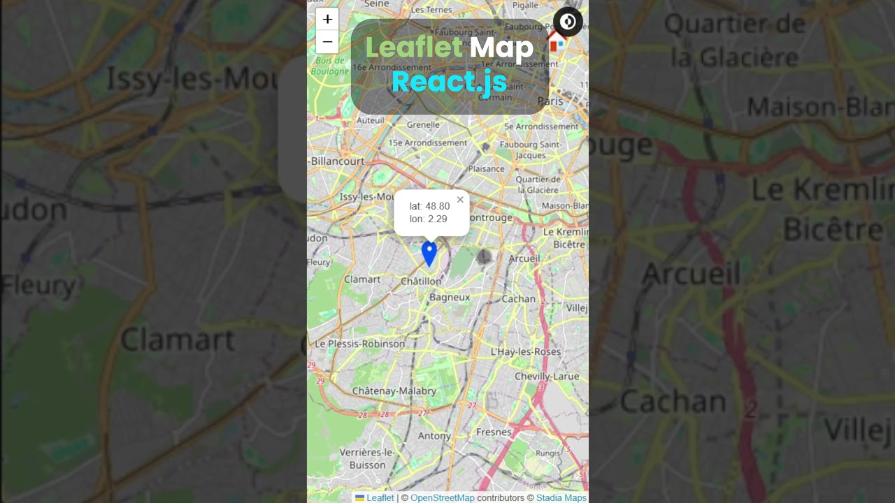 Leaflet Map with custom Markers, Popups and Dark Mode #reactjs #typescript #tailwindcss #javascript