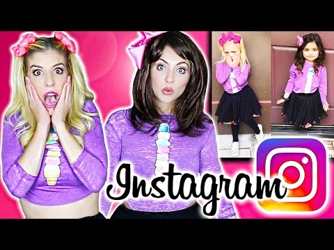RECREATING 4YR OLD INSTAGRAM PHOTOS  (Wearing Their Clothes!!) Video