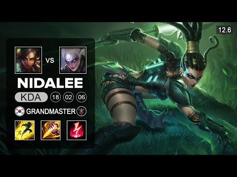Nidalee vs Diana Jungle - KR Grandmaster - Season 12 Patch 12.6