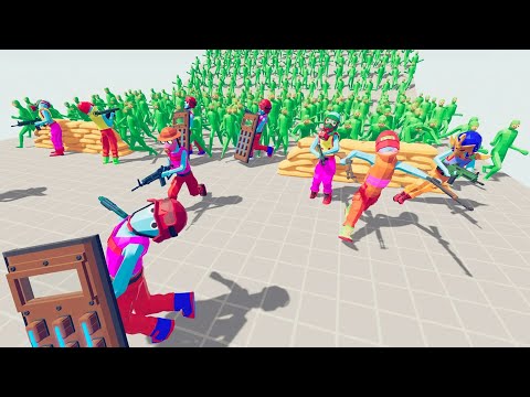 Zombie 100 Units vs Army Soldier - Totally Accurate Battle Simulator TABS