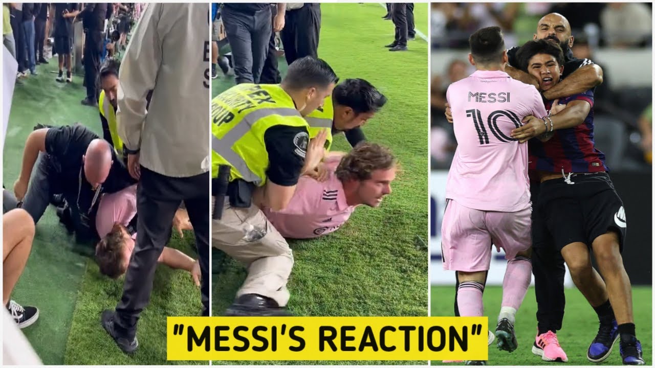 Messi's Reaction to his Bodyguard Stopped Fan Got Onto the Pitch vs LAFC