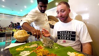 ALL YOU CAN EAT Indian Vegetarian Food in KERALA - Banana Leaf Sadhya for $2.78 | Trivandrum, India