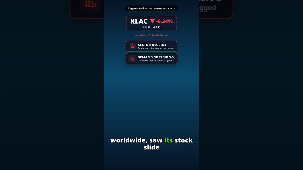 ¿Por qué desciende la acción de KLA hoy? KLAC -6.34% (14 sep)