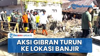 Momen Gibran Terjang Jalan Berlumpur hingga Berkali-kali Usap Keringat di Lokasi Banjir Sukabumi