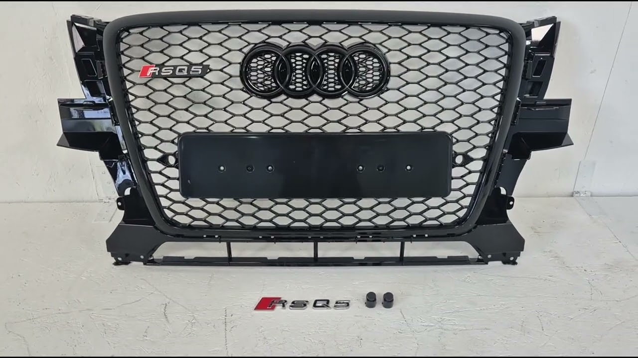 Audi Q5 2008-2017 гг. Передняя решетка RSQ-Style (2008-2012, черная) Video 1