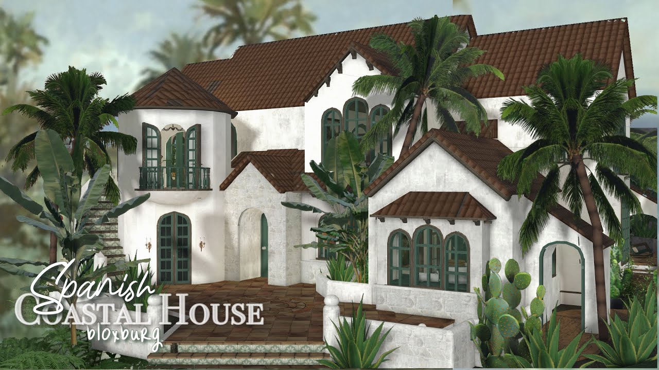 🪴Roblox Bloxburg Spanish Coastal House | casa costera española🌴