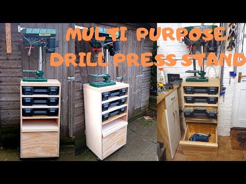 DIY Movable Drill Press Stand With Useful Storage