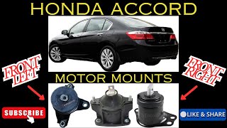2013-2017 Honda Accord 2.4L Left, Middle, Right Motor/ Transmission Mounts Replacement.