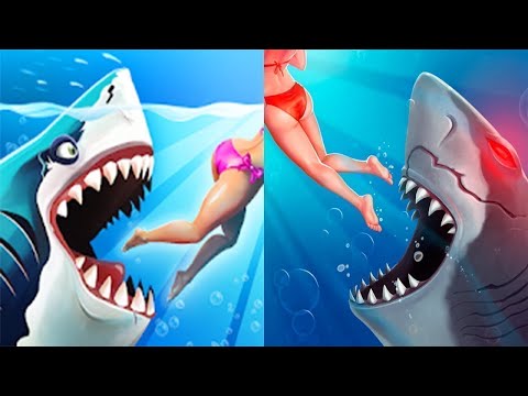 Hungry Shark World VS Hungry Shark Evolution - ALL 57 SHARKS & UNLOCKED 2022 - Android & IOS