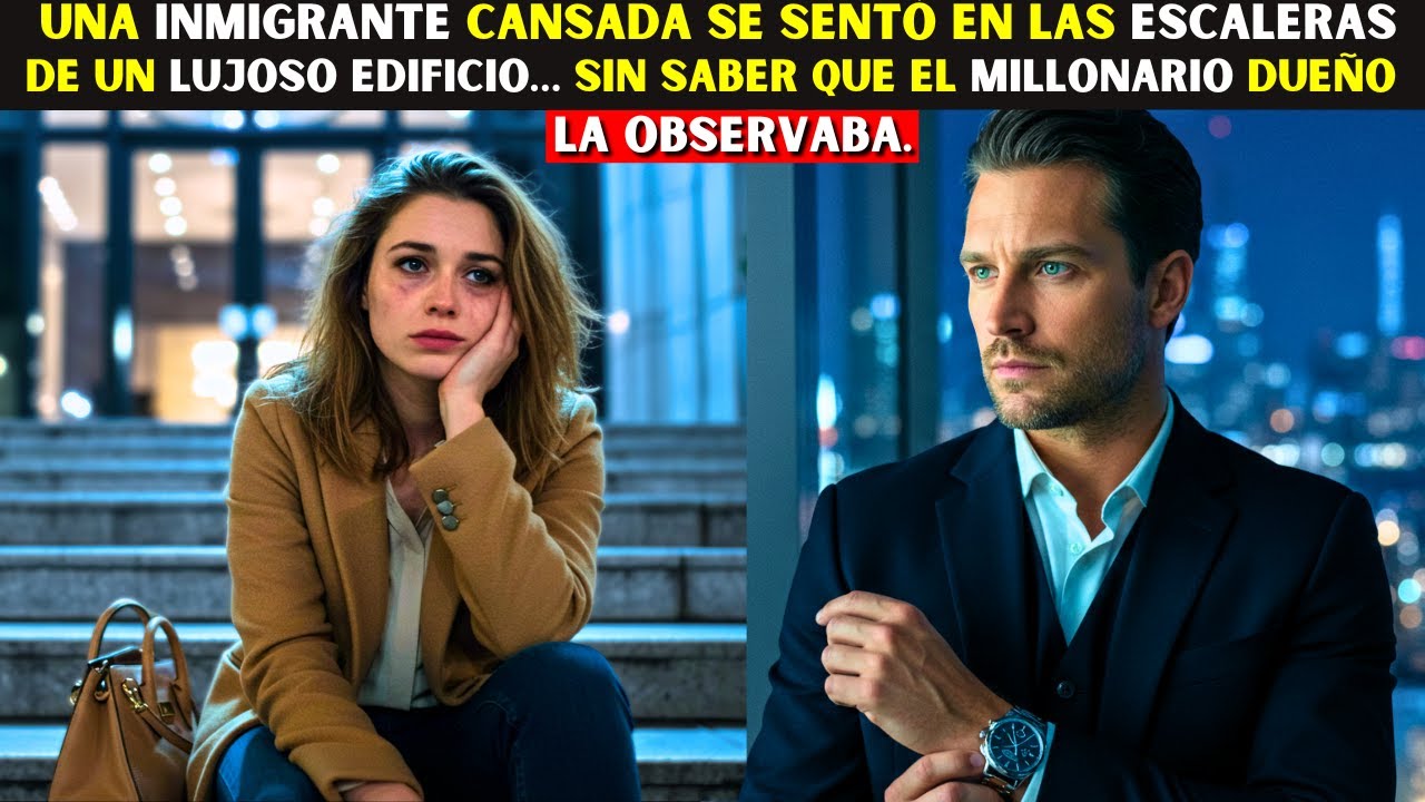UNA INMIGRANTE CANSADA SE SENTÓ EN LAS ESCALERAS DE UN EDIFICIO. SIN SABER QUE EL DUEÑO LA OBSERVABA