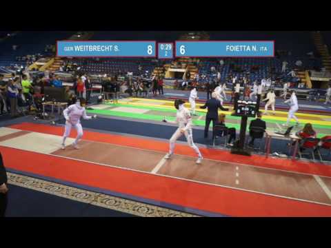 T32. FOIETTA Nicol (ITA) - WEITBRECHT Sophia (GER). . Epee women.