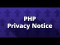 PHP's Privacy Notice