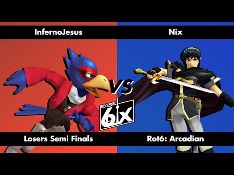 ROT6 Arcadian Losers Semi Finals - InfernoJesus (Falco) vs Nix (Marth) Melee Singles