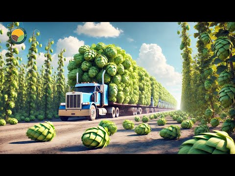 How Farmers Harvest Hops: How Beer Is Made From Hops - Processing Factory | Farming Documentary