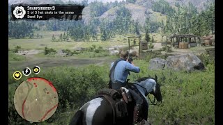 RDR2- Easy Sharpshooter9 (3 Hats Off) in Early Chapter2 Auto Aim Dead-Eye