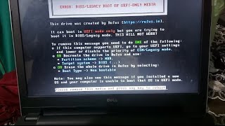 Download the video "Error: Bios Legacy Boot of UEFI only media when install Windows with usb using refus"