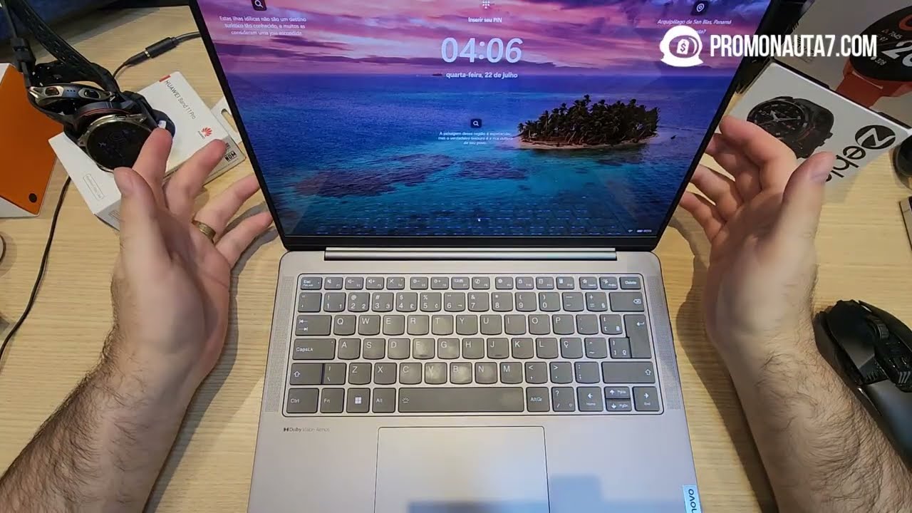 Miniatura da avaliação em vídeo de Notebook Lenovo Yoga Slim 7i Intel Core Ultra 5 125H 16GB 512GB SSD 14"