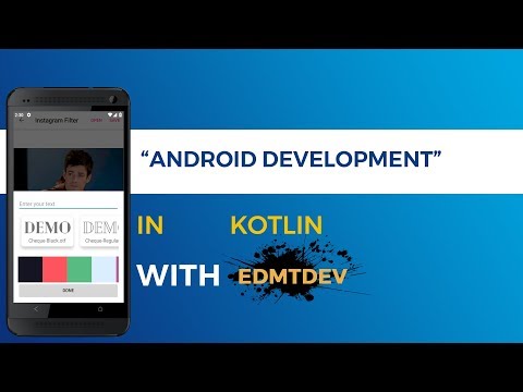 Kotlin Android Tutorial Instagram Filter part 8 Text custom font