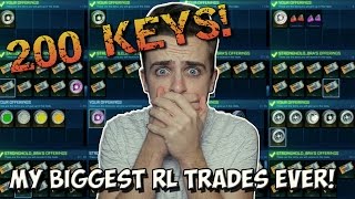 MY BIGGEST ROCKET LEAGUE TRADING VIDEO EVER! | Selling LOTS Of My Inventory for OVER 200 KEYS!