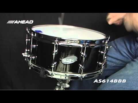 AHEAD 6" X 14" Black Chrome on Bell Brass Snare Drum