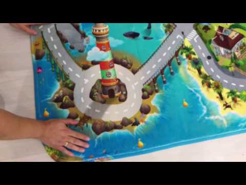 Детский развивающий 3D ковер с дорогами Сказочный Городок у моря 86031