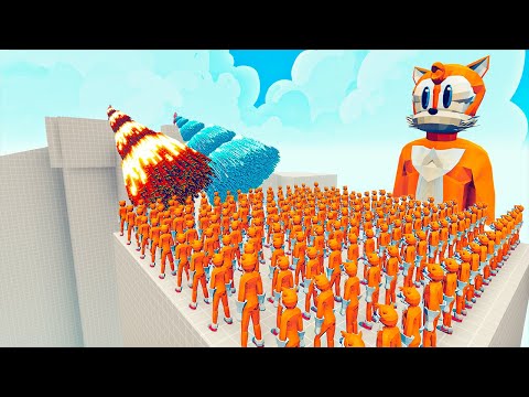 100x TAILS + 1x GIANT vs 2x EVERY GOD - Totally Accurate Battle Simulator TABS