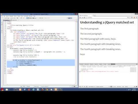 Beginner jQuery Tutorial 11 - What is a jQuery matched set?