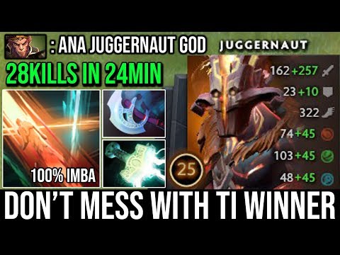 WTF 28Kills in 24Min Ana Juggernaut Ez Counter Monkey King Crazy Killing Machine | DotA 2 TI Winner