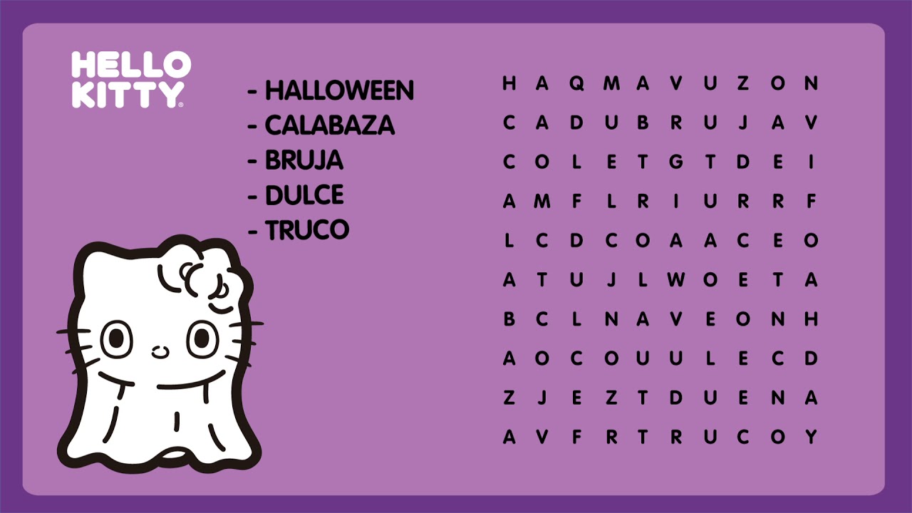 Sopa de Letras Halloween | El Mundo de Hello Kitty