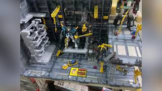 CG domain base with custom LED for MG Gundam , Hangar bay diorama