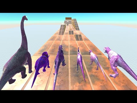 Purple Galaxy Dinosaur Speed race get a GREEN Pig - Animal Revolt Battle Simulator
