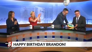 ABC 6 News Good Morning crew surprises meteorologist Brandon Marshall for his birthday