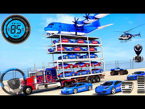 US Police Trailer Truck Simulator - Police SUV Car Parking Transporter Driver: Android Gameplay