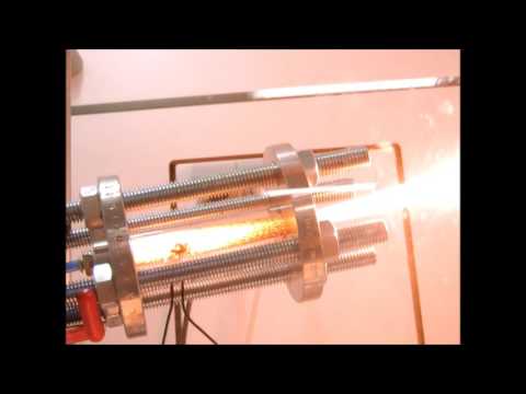 Acrylic/GOX hybrid rocket test