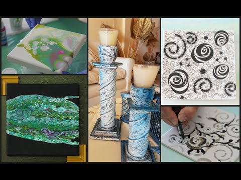 ManosalaObraTv Programa 108  Pouring - Fluid Art - Decorar Azulejos - Herramientas Dremel