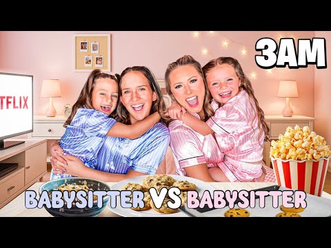 BABYSITTER VS BABYSITTER *SLEEPOVER EDITION* 🧸🍿 @HallieOnStage114 @agset211 #sleepover #bff