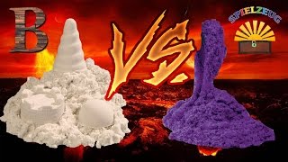 Super Sand Goliath vs. Kinetic Sand Review Vergleich auf unterschiedliche Eigenschaften