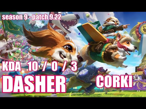【韓国サーバー・グラマス】USG DASHER コーキ(Corki) VS ヌヌ(Nunu) MID  - Patch9.22 KR Ranked【LOL】