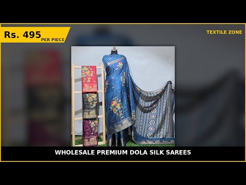 Wholesale Premium Dola Silk Sarees – product video thumbnail