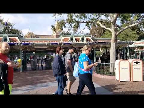 Going into Disneyland entrance coming from the plaza