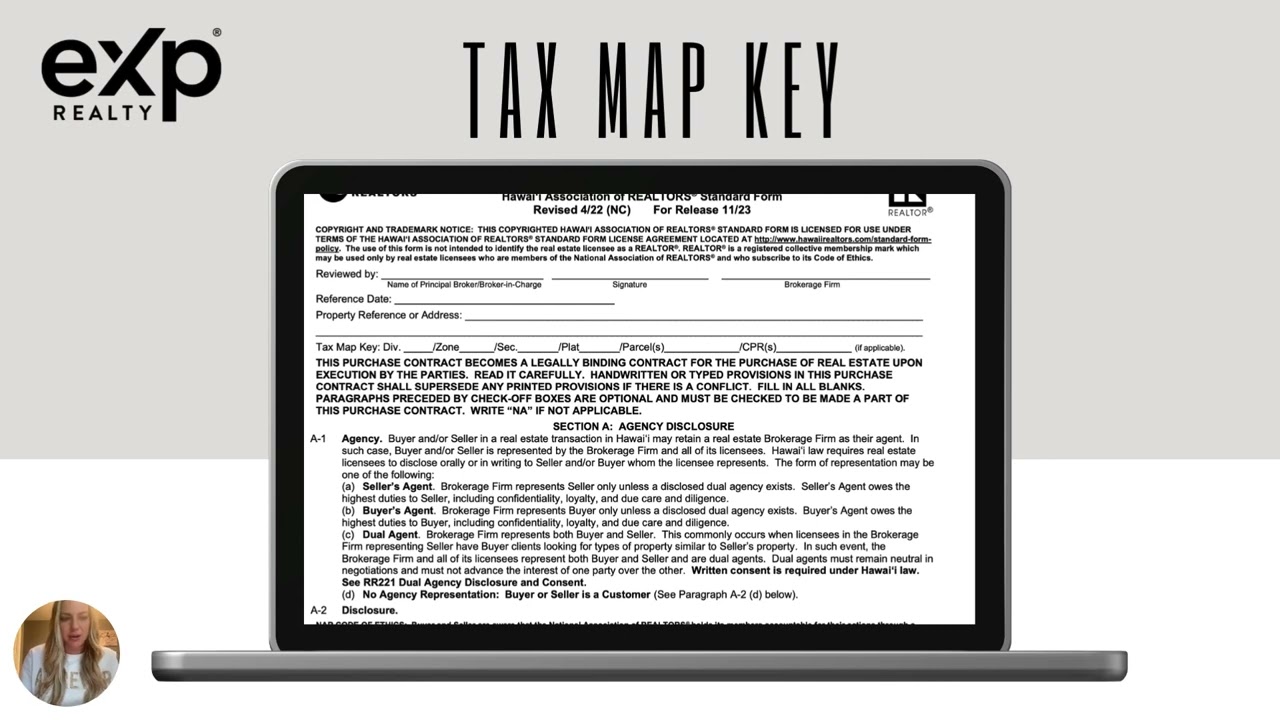 Hawaii Purchase Contract - TMK Tax Map Key