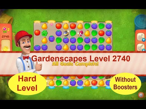 Gardenscapes Level 2740 - [16 moves] [2021] [HD] solution of Level 2740 Gardenscapes [No Boosters]