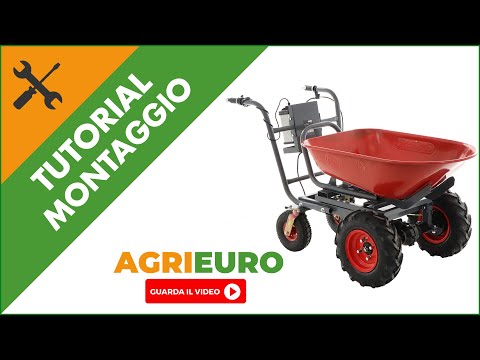 Carriola elettrica a batteria Geotech CAR 300T-100 - Batteria da 40V e 6 Ah: montaggio