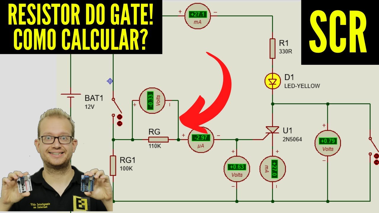 SCR - Como Funciona e Como Calcular o Resistor do Gate? Eletrônica Fácil