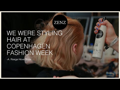 ZENZ styling hair backstage for A. Roege Hove at Copenhagen Fashion Week AW23