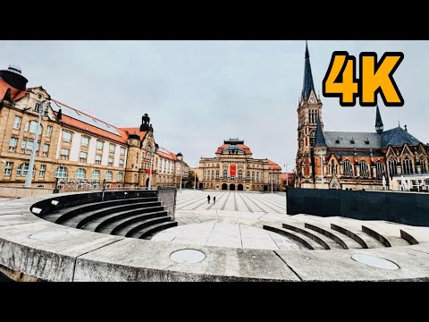 Chemnitz, Germany Christmas Markets - 4K60fps with Europe Walking Tours - 2023!
